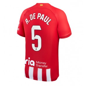 Atletico Madrid Rodrigo De Paul #5 Koszulka Podstawowych 2023-24 Krótki Rękaw